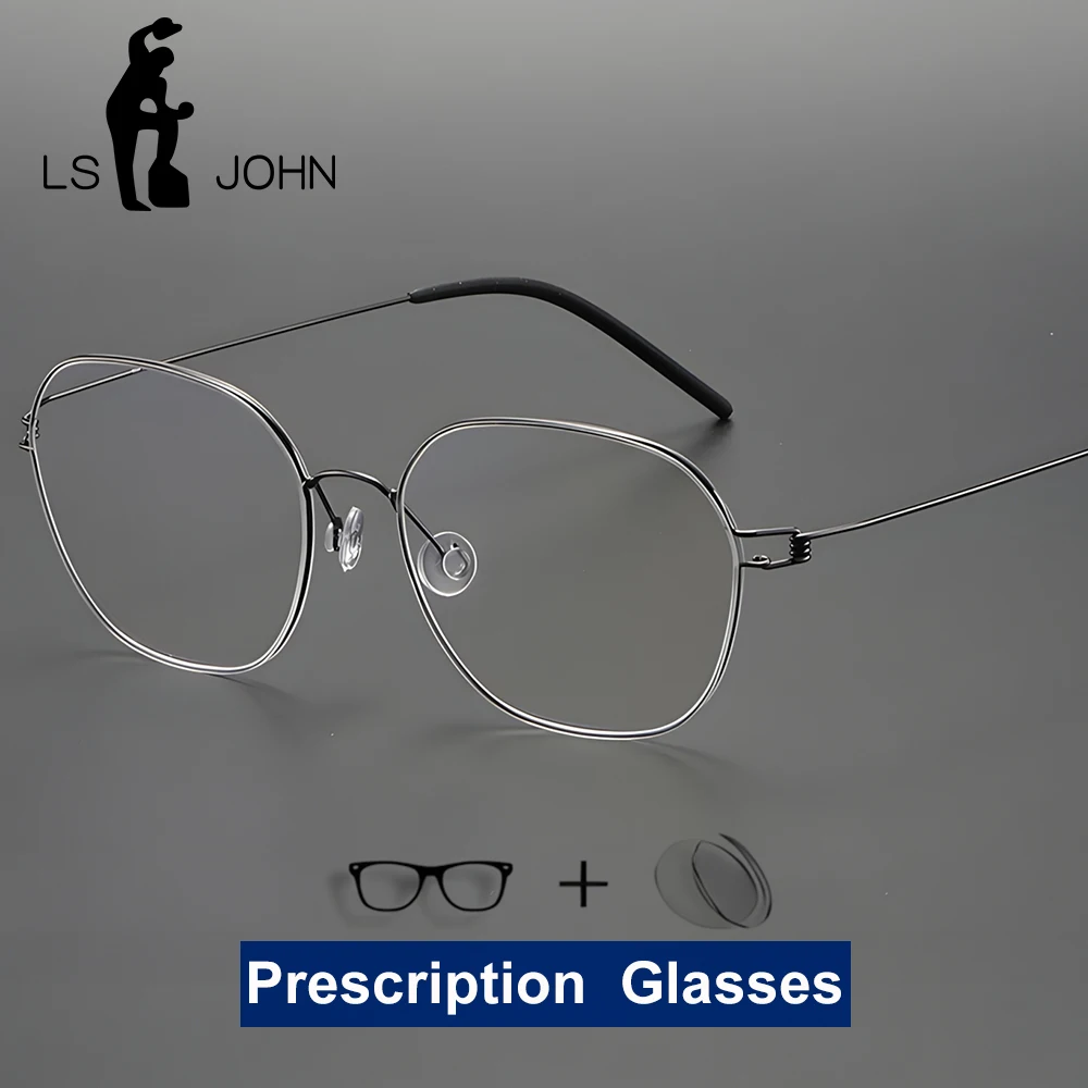 

Titanium Myopia Prescription Eyeglasses Men Oval Ultralight Screwless Optical Reading Glasses Women Denmark Brand Eyewear Frame