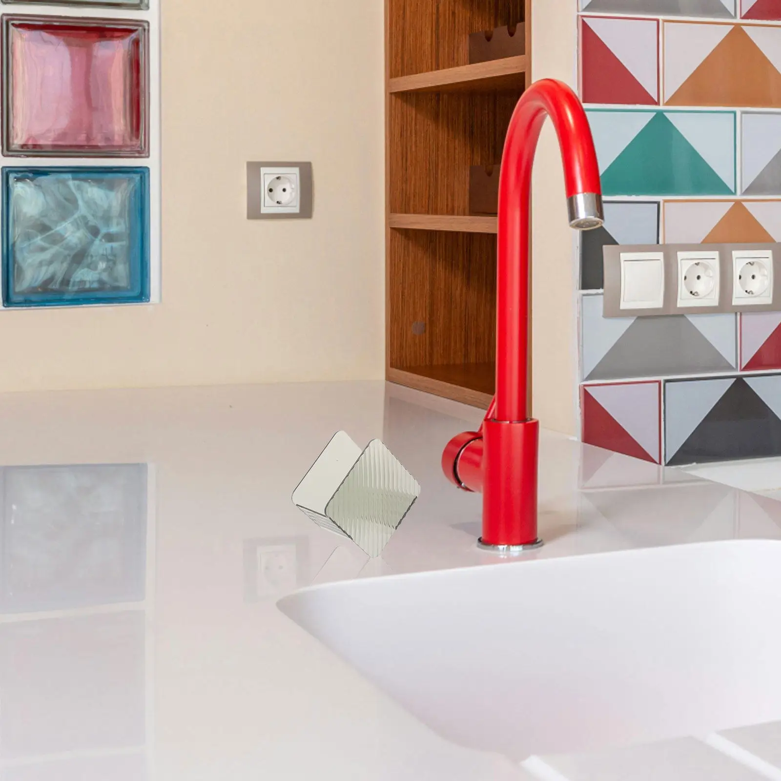 Plastic Kitchen Sink Dish Scrubber Rack Holder Wall Mount Sponge Drainage Design Elegant Multifunctional Storage