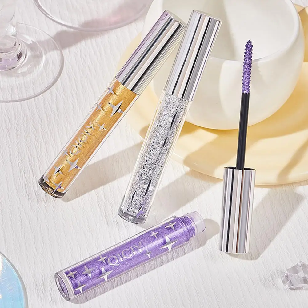 Diamante shimmer rímel glitter lash rímel à prova dwaterproof água sombra maquiagem rímel longo onda brilho duradouro shimm v5w1