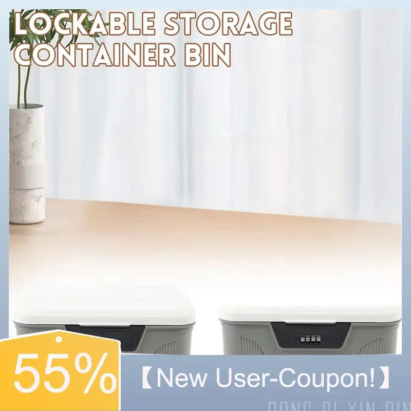 

A81M New- Lockable Container Plastic Lockable Box 4 Digit Password Organizer High Security Lockable Bin Sturdy Lockable Bin
