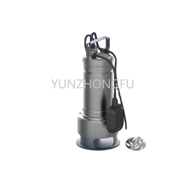 0.75HP stainless steel sewage pump waste water pump 220v  submersible sewage pump with float switch