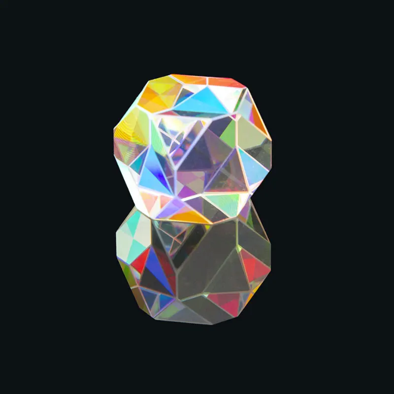 Cube Crystal Prism Cross Dichroic Prism Dice Octahedral Beam Combiner Decorative