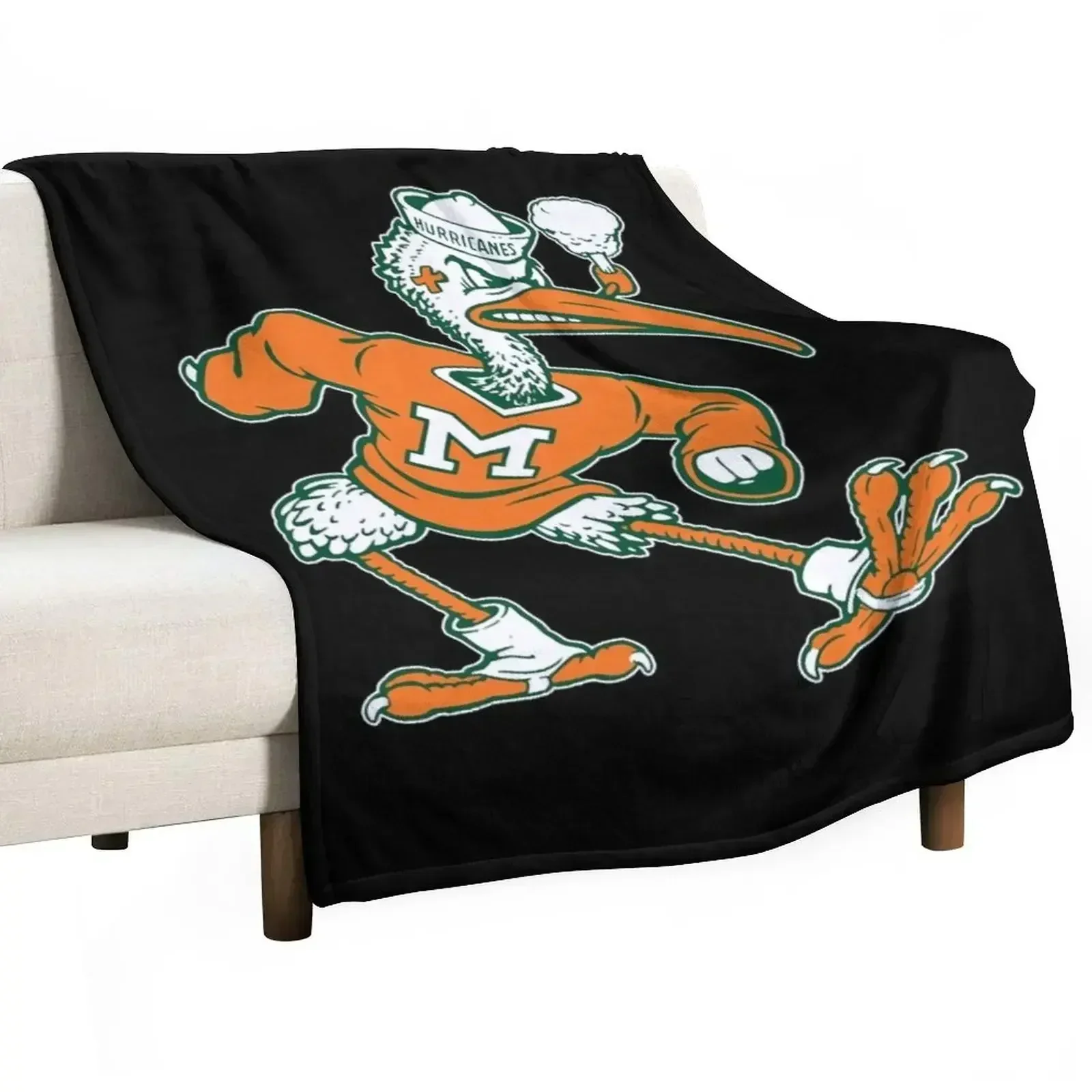 

Vintage Sebastian Mascot of Univ. of Miami Mascot Throw Blanket Decorative Beds Blankets For Baby Heavy Blankets