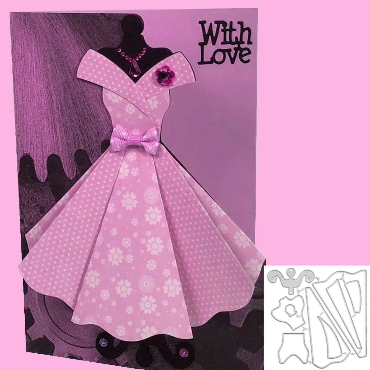 Wycinana metalowa sukienka imprezowa zestaw spódnica damska prace ręczne z papieru szablon karta DIY albumu do scrapbookingu