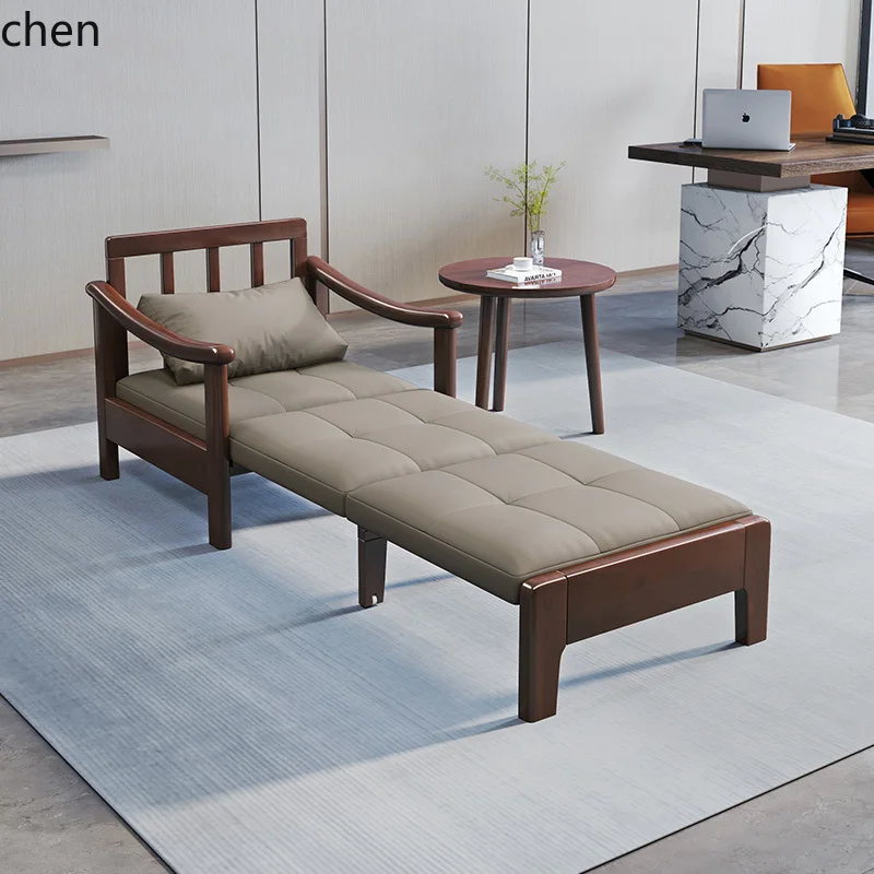 YFY single solid wood sofa bed integrated dual-purpose office foldable lunch break study small apartment living room