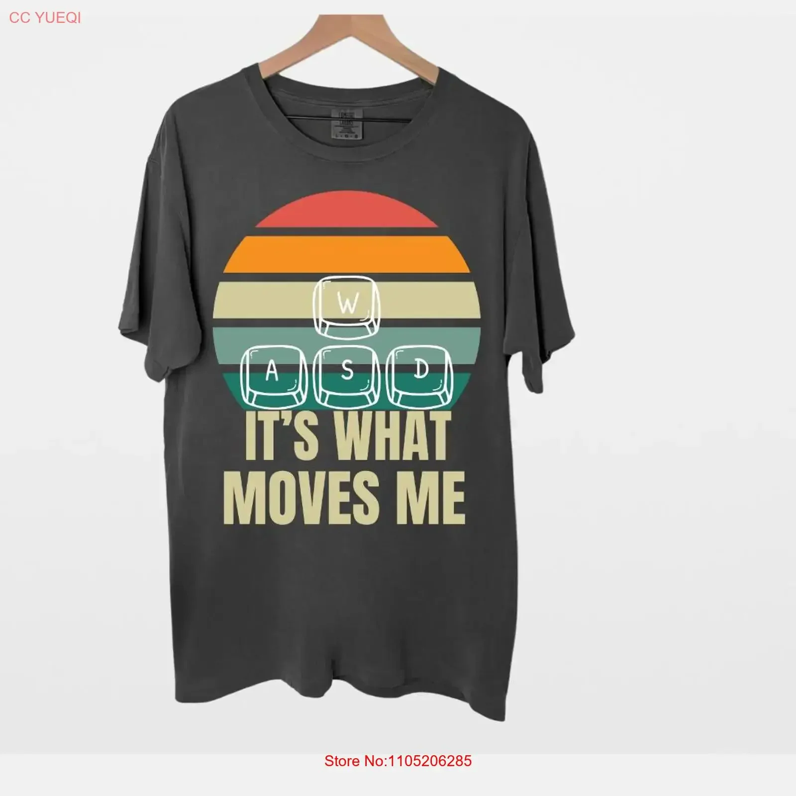 WASD It s What Moves Me Funny Retro Pc Gamer Computer Nerd T Shirt Cute Gaming Quote Movement Art vintage Washed homme