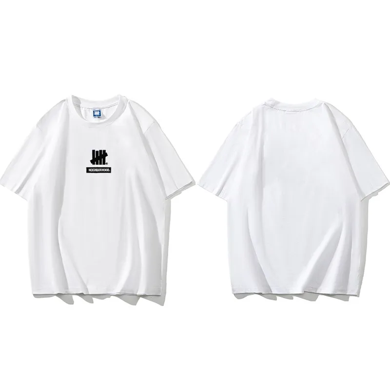 

Trendy Brand Unbeaten Five Bar New Loose Short Sleeved Pure Cotton American High Street Round Neck Couple T-shirt Men's Ins
