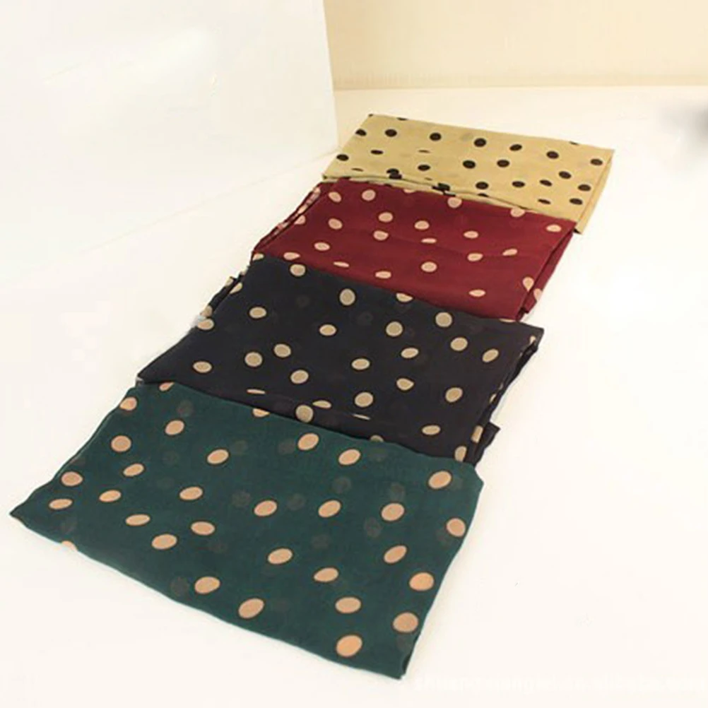 

Chiffon Scarf Lightweight Women Wrap Dots Fashion Accessories Office Beautiful Summer Sunscreen Shawl Elegant Color Match