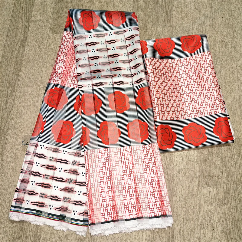 2019 Popular Wax fabric Top Quality Vintage Silk wax cloth African Wax Prints Fabric 3+3yards/lot for Party Dress ! L70198