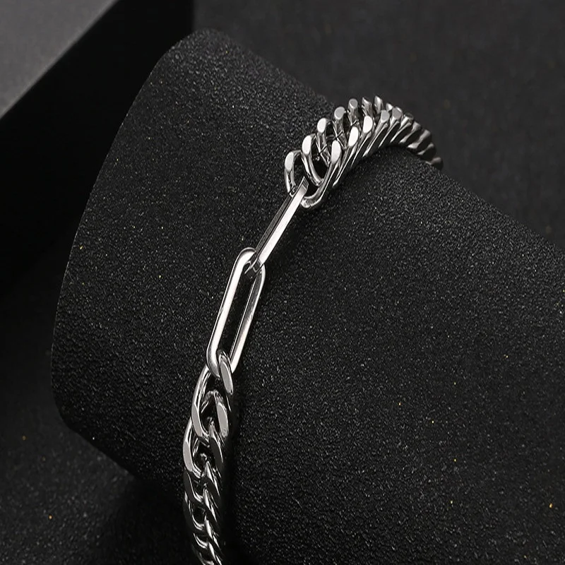 New Hip Hop Classic Chain Bracelet for Men Womne Stainless Steel Punk Aesthetic Vintage French Jewelry