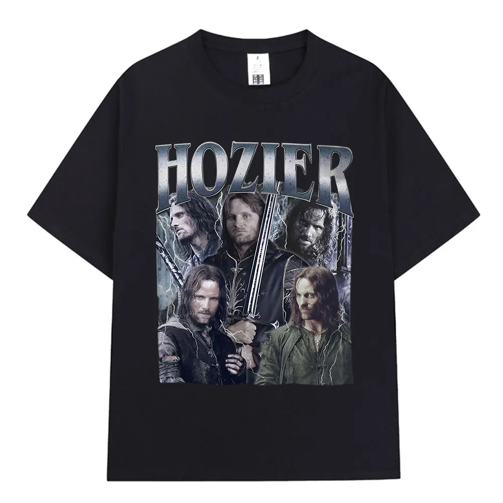 

Hozier Funny Meme Aragorn Графическая футболка Мужская футболка в стиле хип-хоп Harajuku Ретро с коротким рукавом 100_ Хлопковая повседневная футболка большого размера