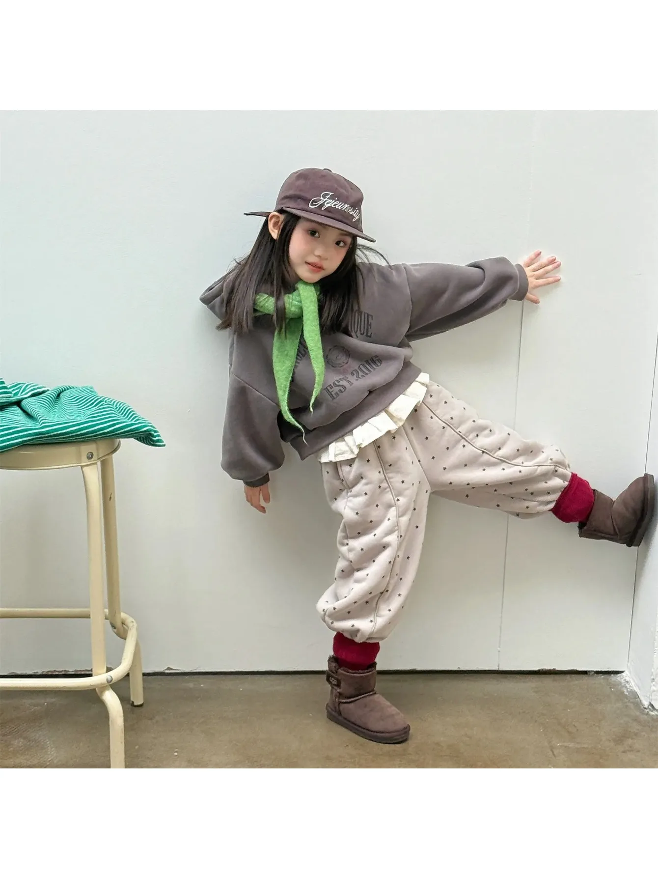 Children Winter Style Pants Thick Keep Warm Star Picture Boy and Girl Fashion and Simple Long Sport Pants 2025