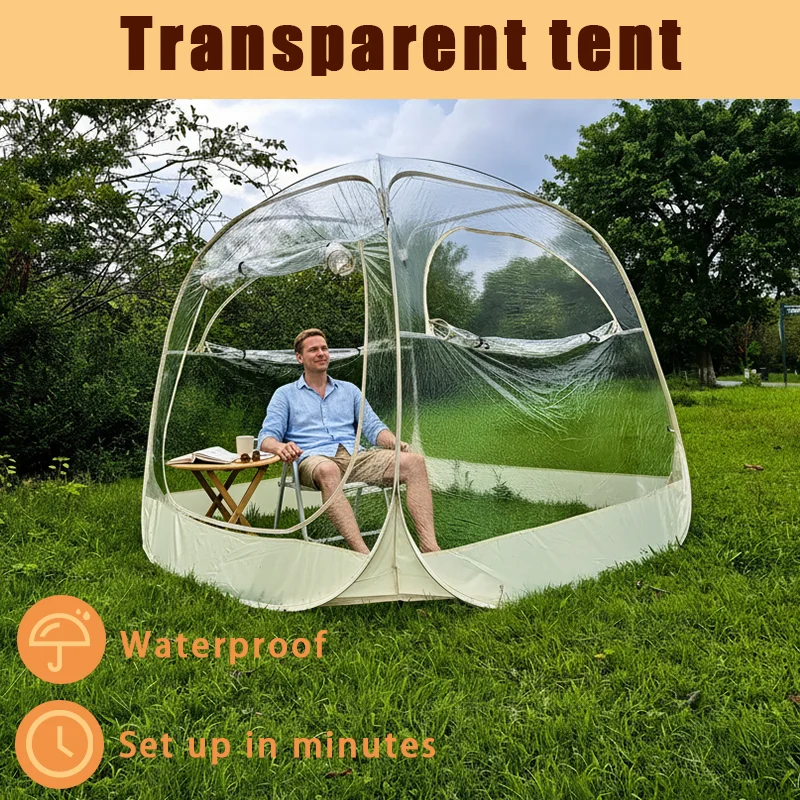 Large Instant Pop-Up Bubble Tent Weatherproof Outdoor Igloo Oversize Camping Pod Patio Screen Cold Protection