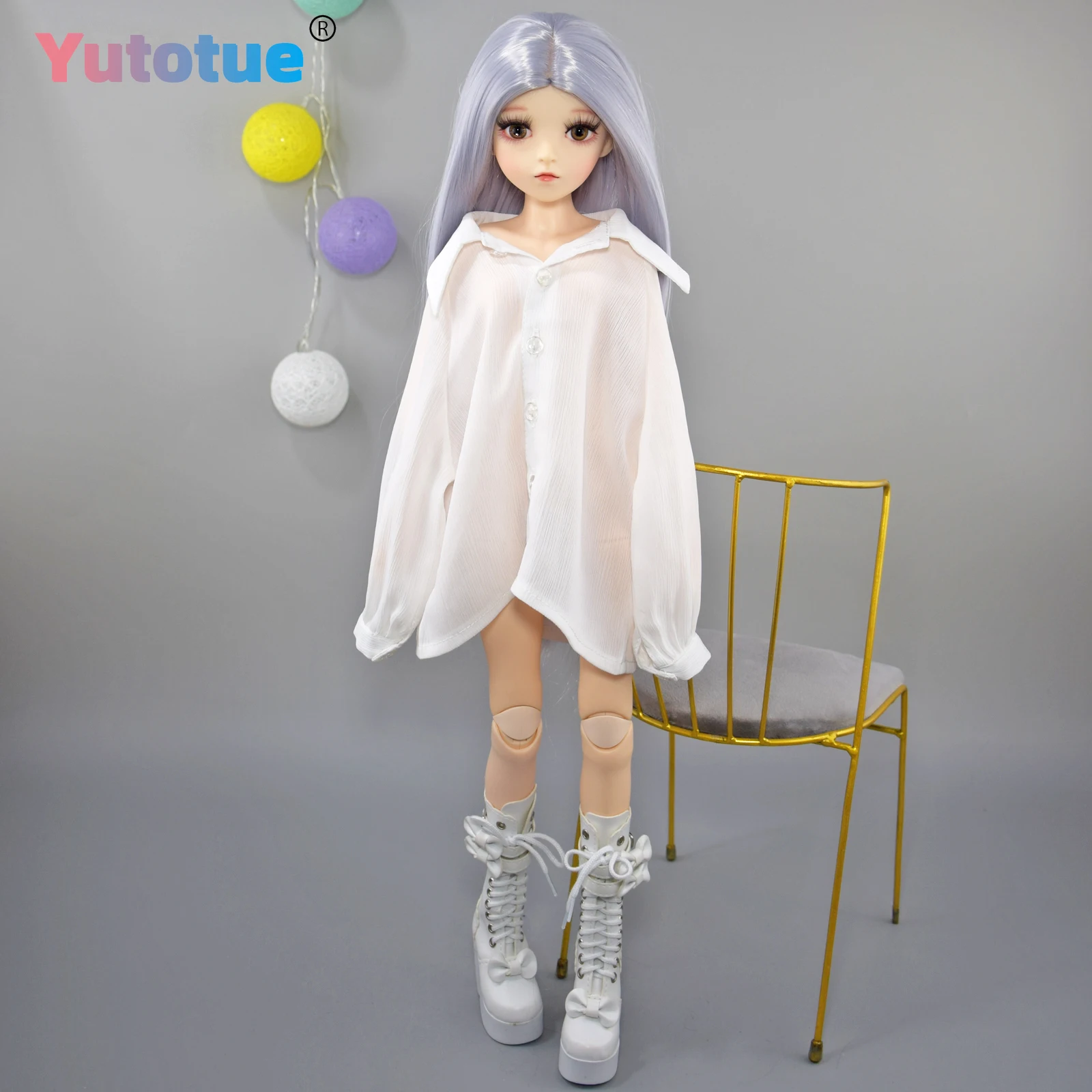 YUTOTUE 1/3 BJD 인형 장난감 60cm 소녀 인형 셔츠 신발 스트레이트 가발 풀 세트 패션 인형