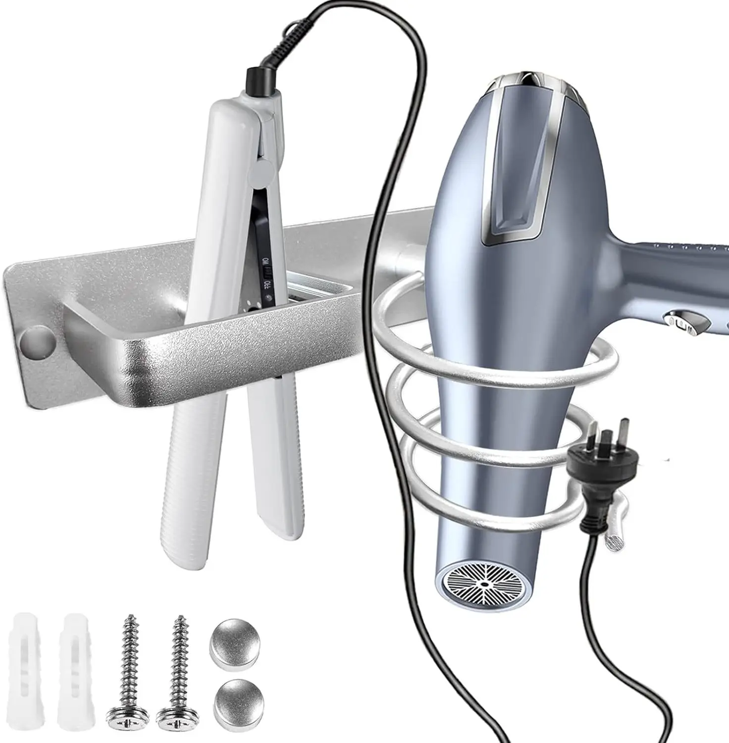 

Hair Dryer Bracket Bathroom Hair Straightener Storage Rack Space Aluminum Curling Rod Storage Rack Hair Dryer Storage Rack