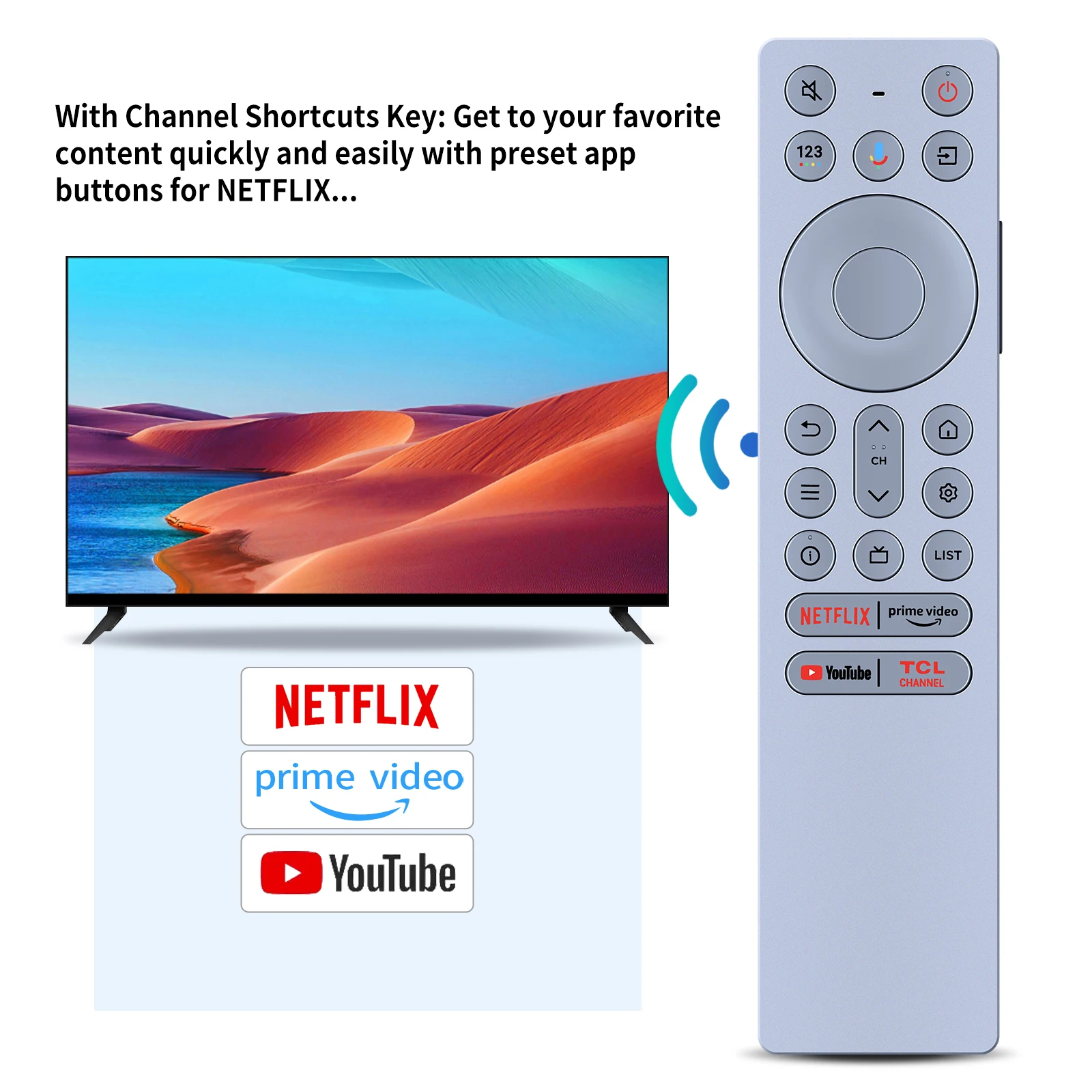 جهاز تحكم عن بعد صوتي RC933 FUB1 جديد لتلفزيون أندرويد الذكي TCL Mini LED Q10B 845X2