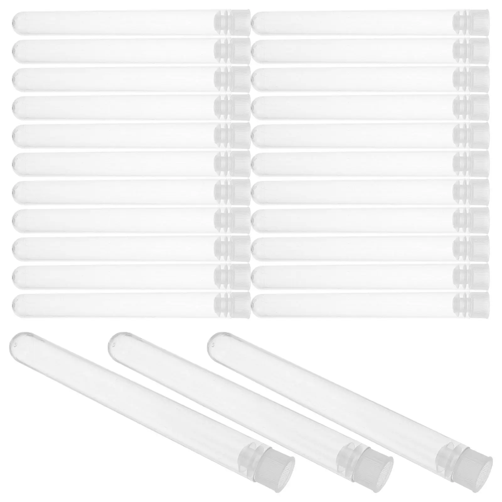 50Pcs Plastic Test Tubes Smooth Sturdy Leak-Proof Storage Tubes for Scientific Research Laboratory Cosmetics Liquid Containers