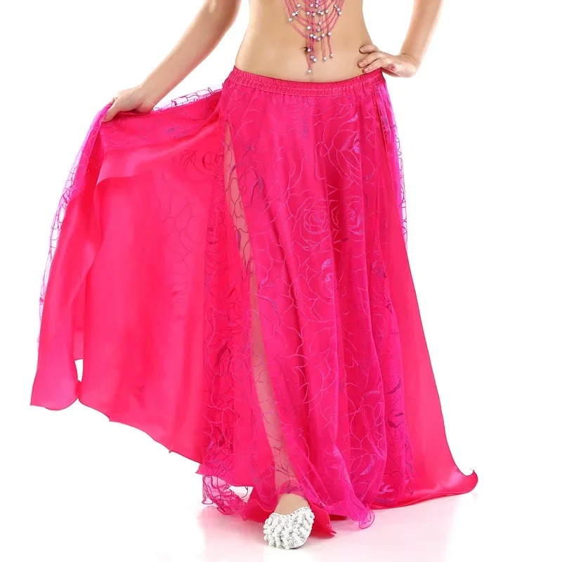 2023 New Belly Dancing Side Pulling Long Satin Skirt lady belly dance skirts Women Sexy Oriental Belly Dance Skirt Professional