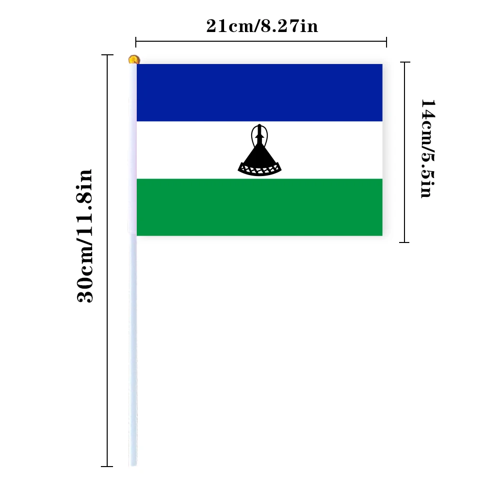 CYPOMELO Flag   Lesotho national flag 14 * 21cm Lesotho national small holding waving flag indoor and outdoor home decoration