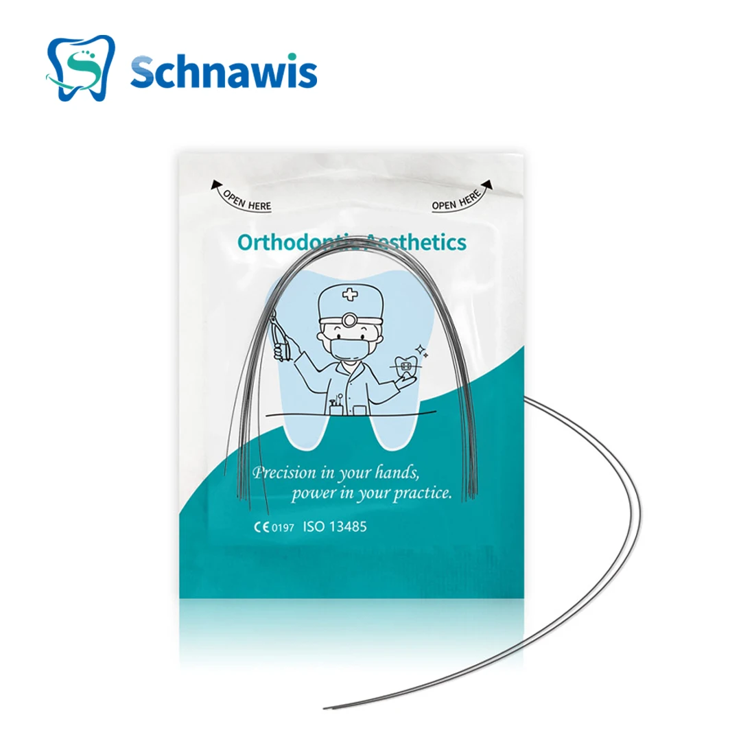 10Pcs/Bag Dental Orthodontic Archwires Stainless Steel ArchWire Round Rectangular Natural Form for odontologia Brace accesorios