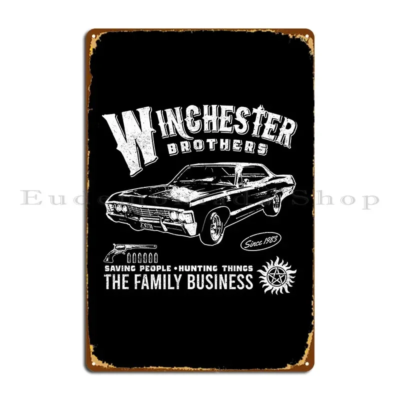 Supernatural Winchester Brothers Metal Sign Party Printed Cinema Plaques Kitchen Tin Sign Poster