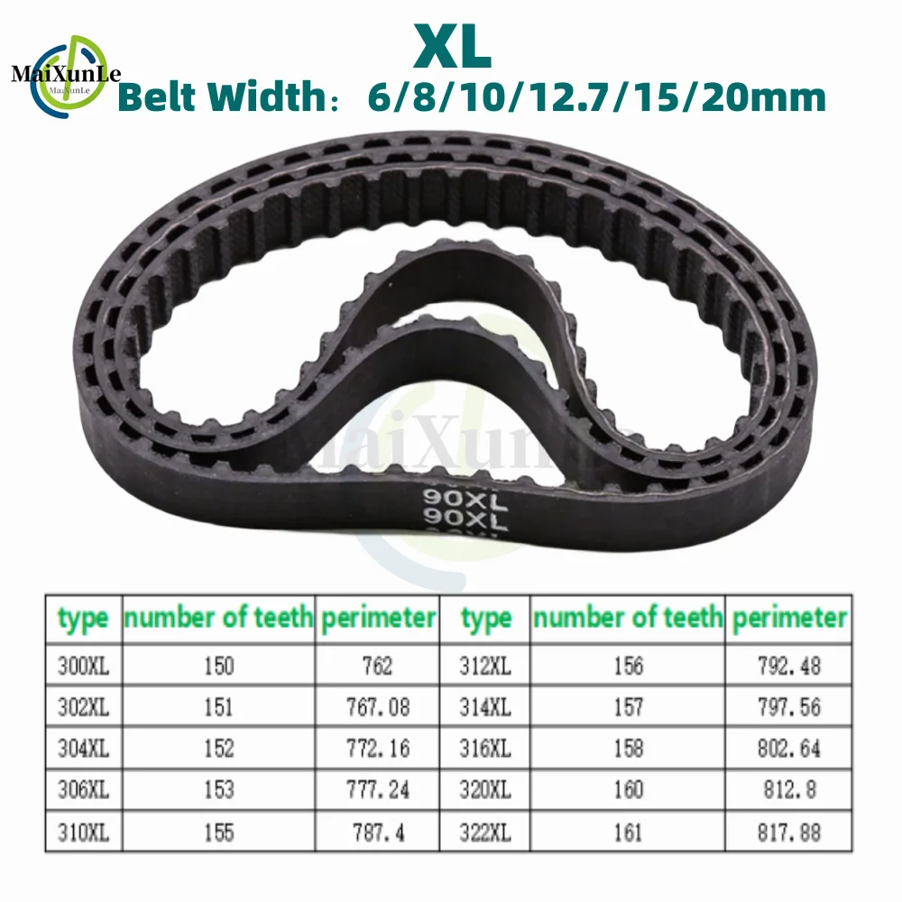 

XL Timing Belt 300XL/302XL/304XL/306XL/310XL/312XL/314XL/ 316XL/320XL/322XL Rubber Drive Belt Width 6/8/10/12.7/15/20mm