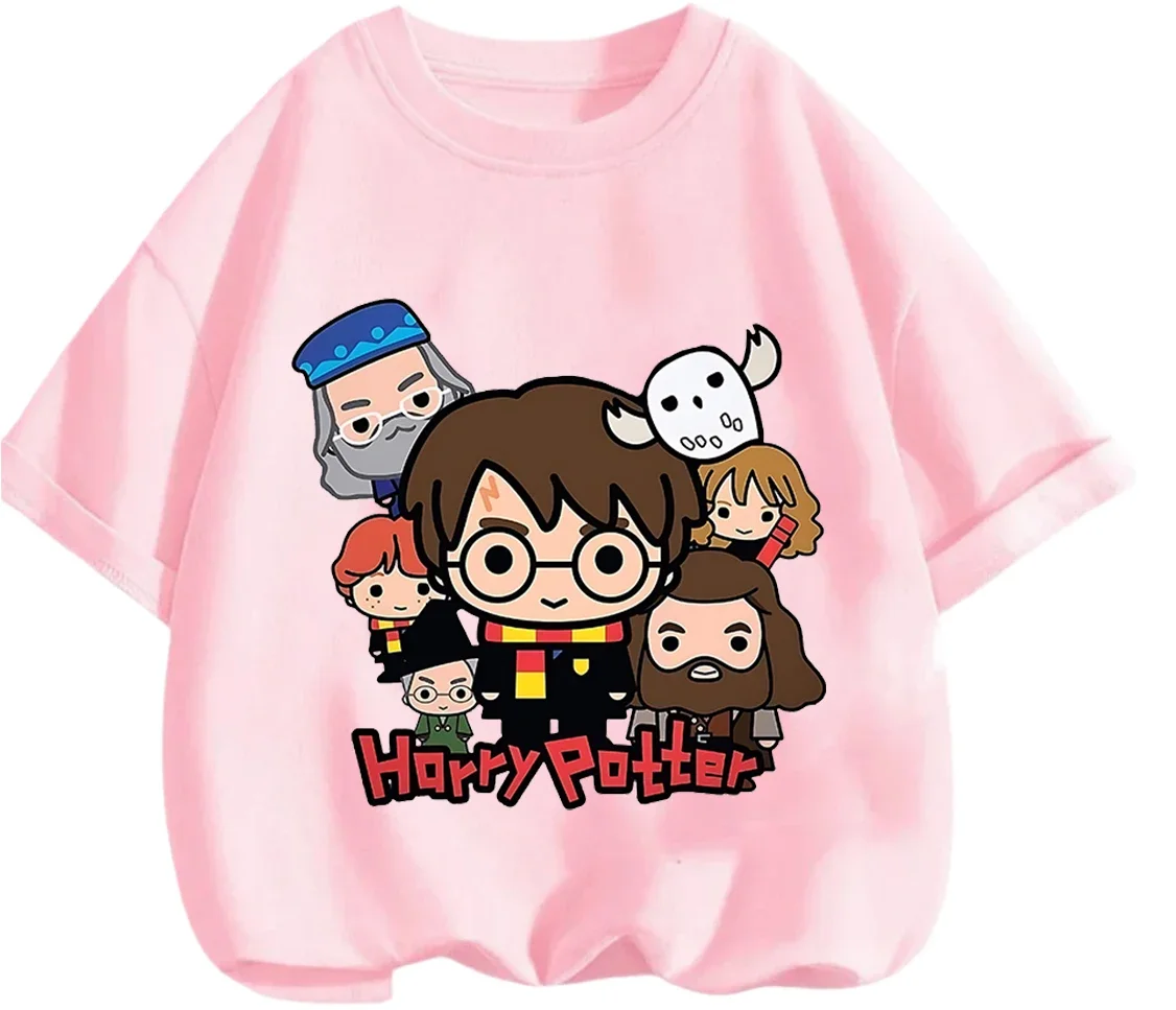 Summer Casual Crew Neck T Shirt Cute Cartoon Harry Potter Street Fashion Outdoor Leisure Kids Boys Girls 3 14 Years view 6
