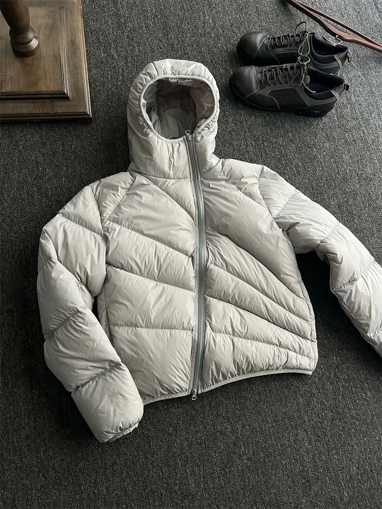 

Thiened White Du down Jaet Men's Winter Coat Lightweight Slim Fit Hooded Cotton Padded Coat Warmth Protection Coat