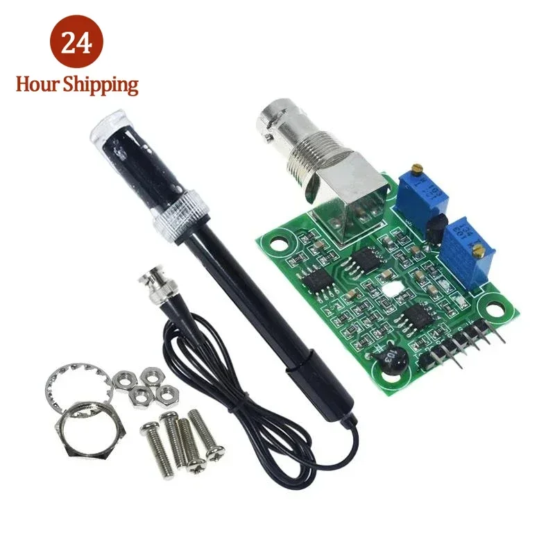 1Set Liquid PH 0-14 Value Detection Regulator Sensor Module Monitoring Control Meter Tester + BNC PH Electrode Probe For Arduino