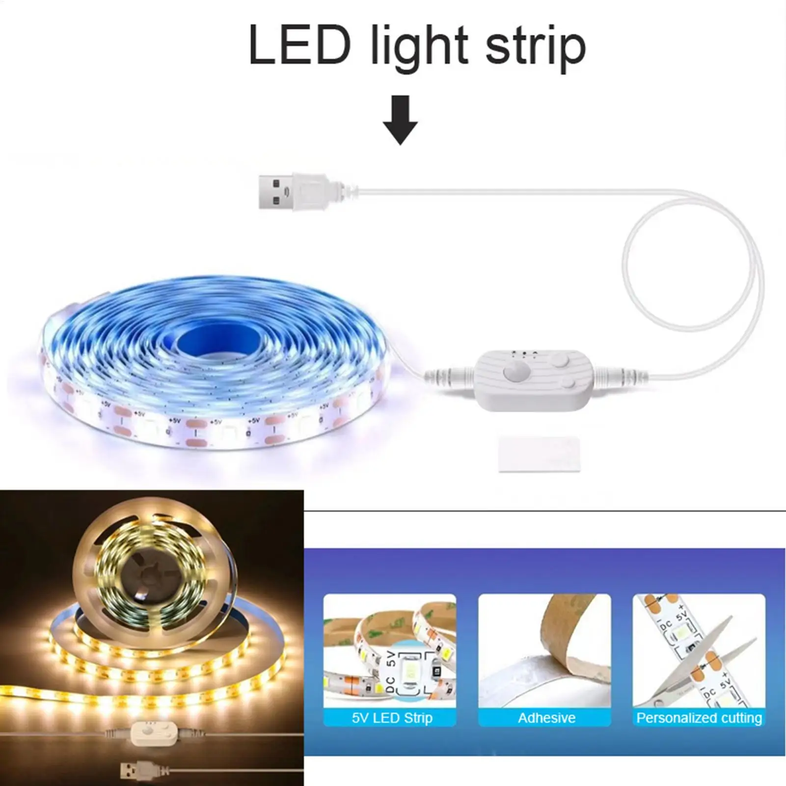 

Motion Sensor Light Strip 3FT 5V Auto Sensing Lamp Motion Activated LED Closet Strip Light For Staircase Closet Cabinet Stairway