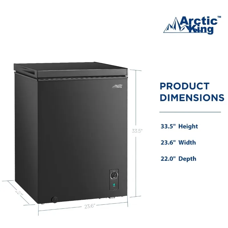 Arctic King 5.1 Cu ft Chest Freezer, Convertible, Black