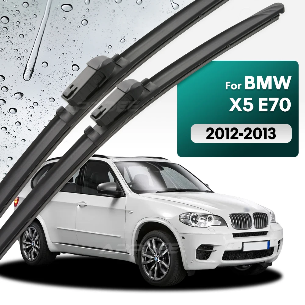 

Silicone & rubber Front Wiper Blades Set For BMW X5 E70 2012 - 2013 Windshield Windscreen Window Brush 24"+19" Push Button
