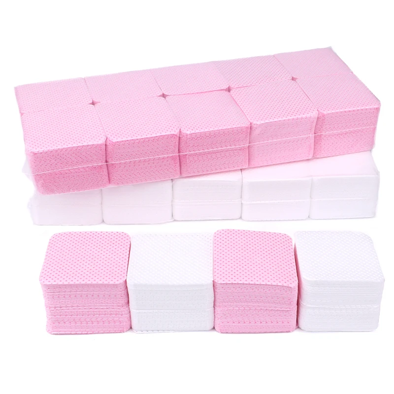 1000 unidades/pacote removedor de verniz para as unhas toalhetes almofadas branco rosa algodão guardanapo limpeza limpeza de papel macio beleza manicure ferramentas