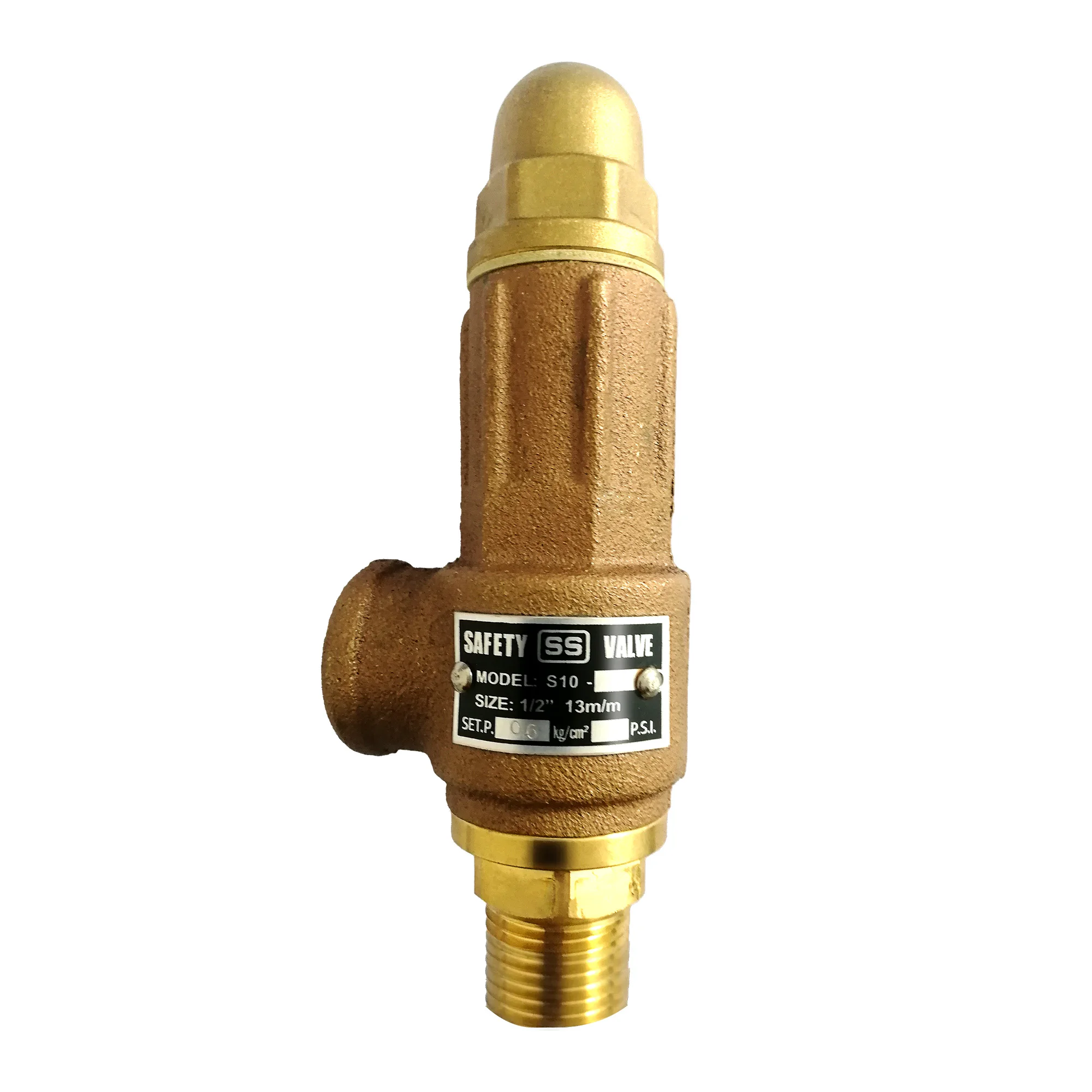 S10 Brass safety valve Steam Adjustable Pressure for pressure tank spring type Temperature & Pressure Relief safty valves