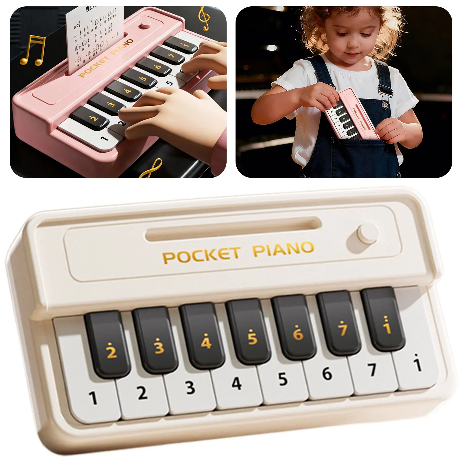 

Карманная электронная клавиатура, мини-инструменты для игры на фортепиано, детское многофункциональное электронное пианино, пластиковая музыкальная обучающая машина