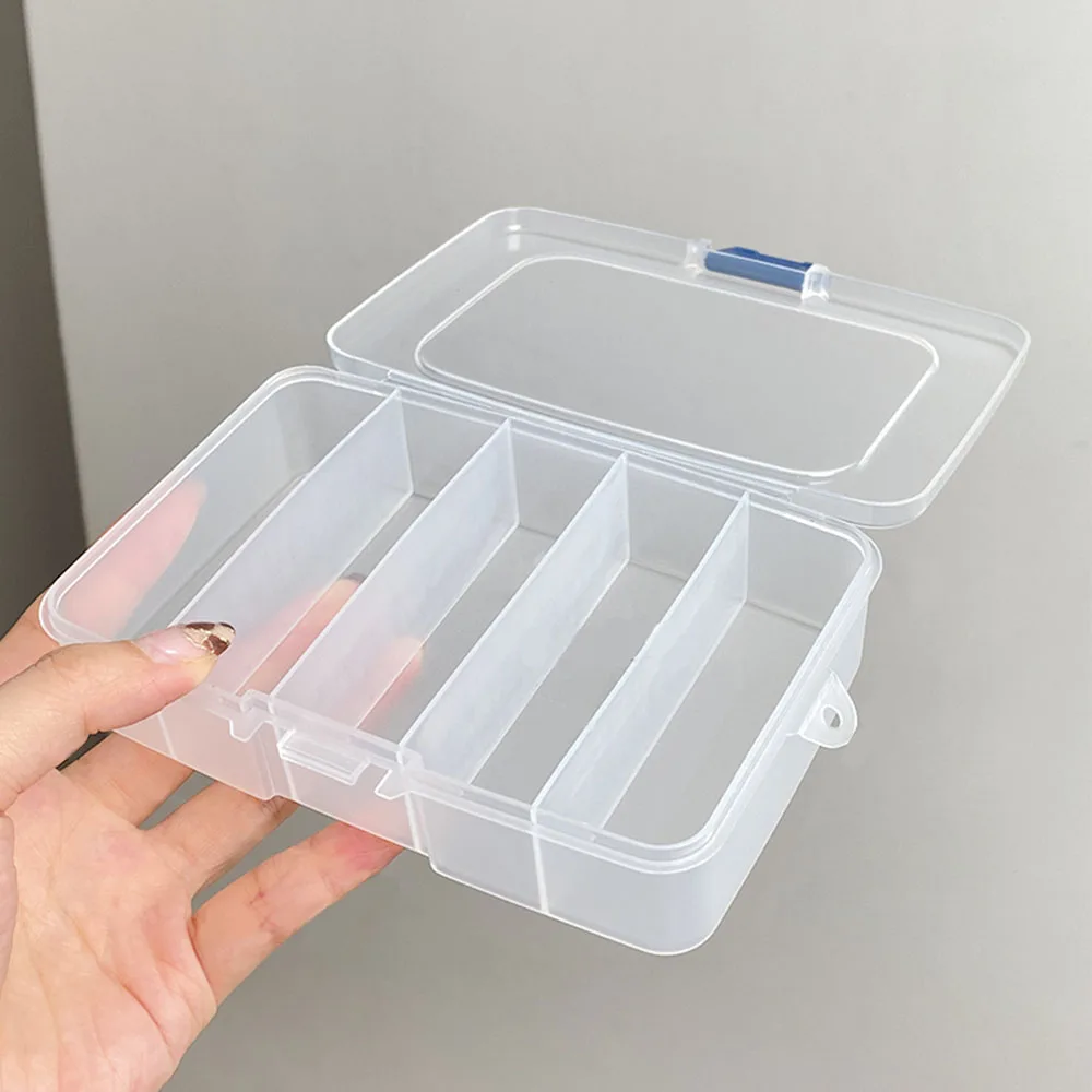 5/6 Grids Compartment Plastic Storage Box Practical Toolbox Transparent PP Boxes Bead Jewelry Case Display Organizer Container