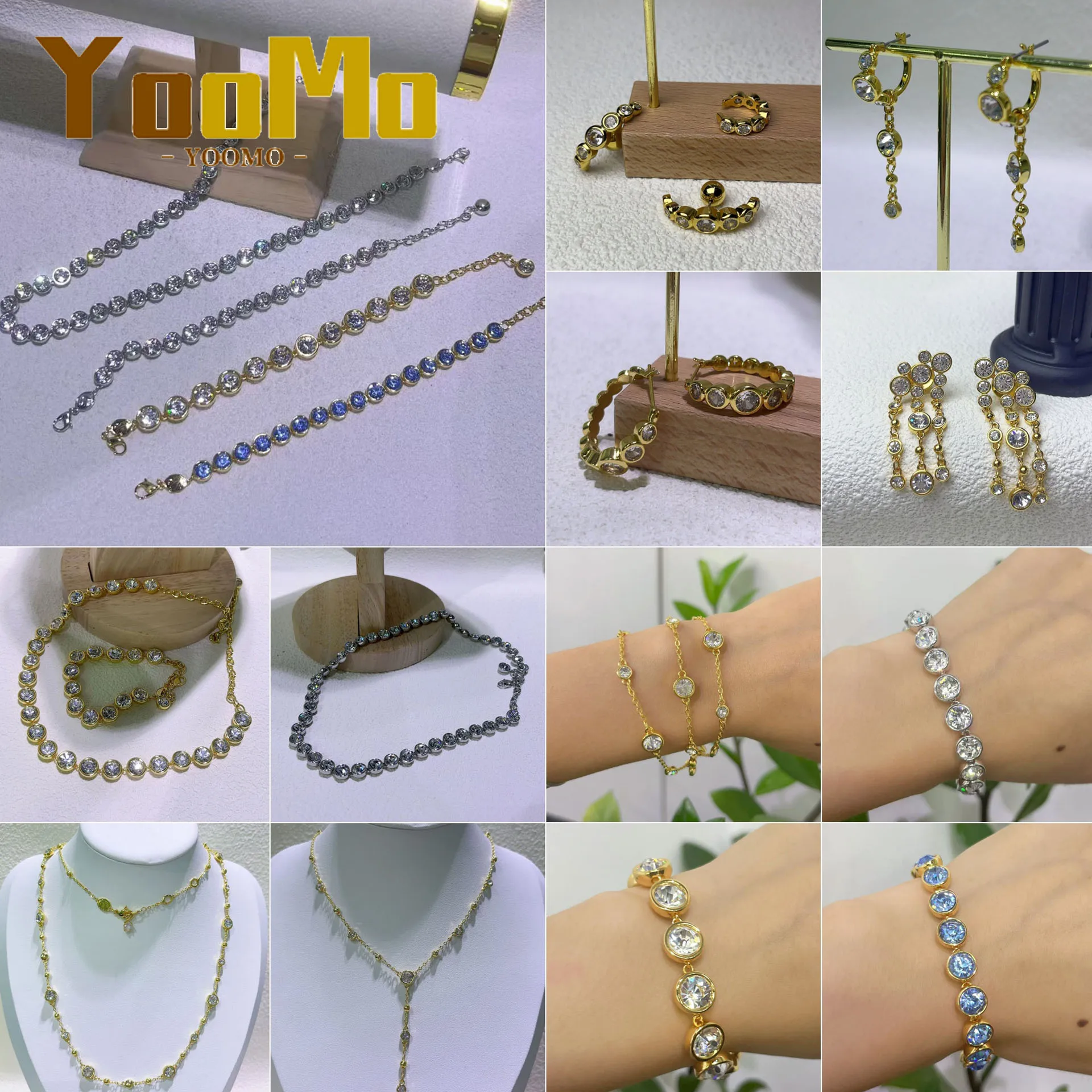 

Y Shape Necklace Gold Silver Crystal New Models High Quality Jewelry Sets Tassel Earring Ring Wedding Gift Accessories for Women