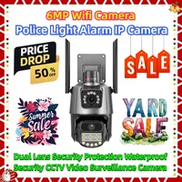 Dual Lens Security Protection Waterproof Security CCTV Video Surveillance Camera Police Light Alarm IP Camera 6MP Wifi Camera