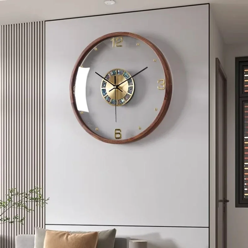 Clockwork Wall Clock Office Mid Century Round Wooden Decoration Wall Clock Industrial Style Metal Dekor Zimmer Home Decoration