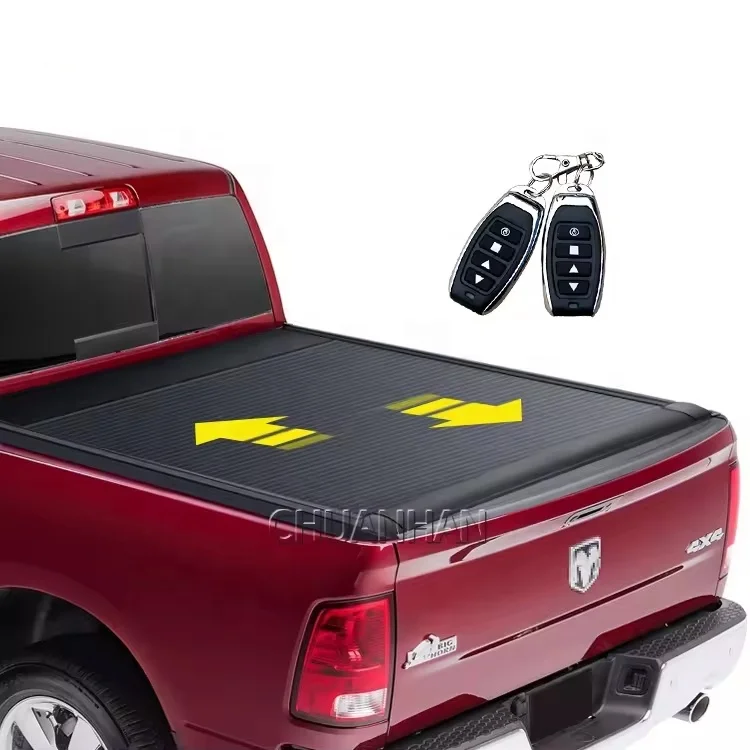

Cool Car Truck Bed Cover Aluminum Roller Lid Retractable Hard Electric Tonneau Cover For 2011-2022 Ram1500 2500 3500