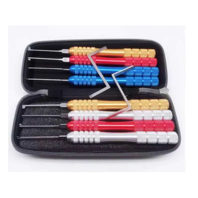 

Слесарный комплект HUK 8 + 2 шт. Цветные ямочки Kaba Pin Tumber Lock Picks for Pin Tumbler Metal Craftsman Lockpick Kit Set