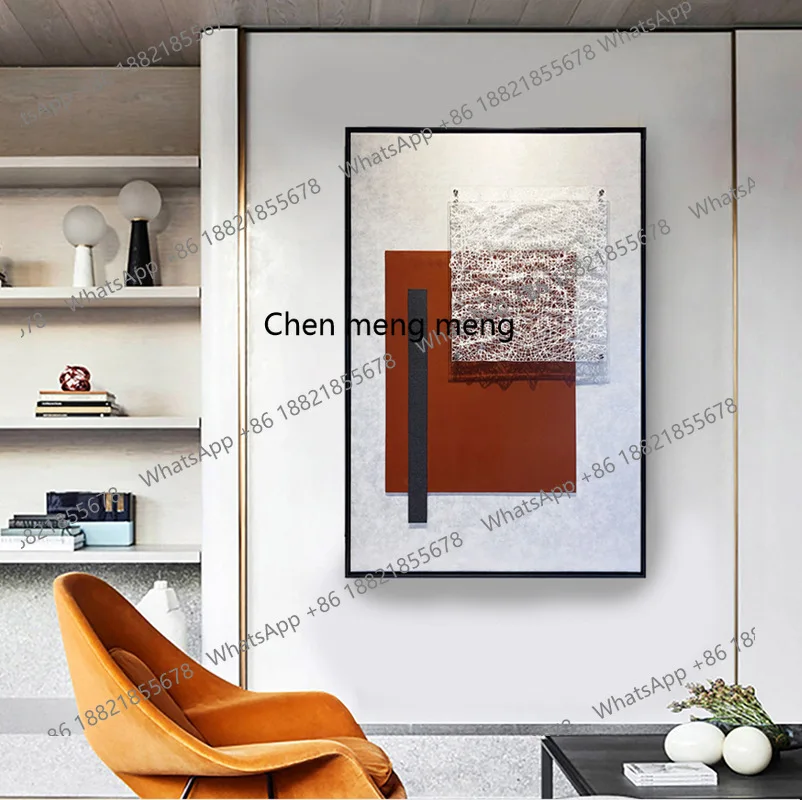 

Modern light luxury sofa living room entrance, murals, model rooms, three-dimensional physical decoration hanging paintings