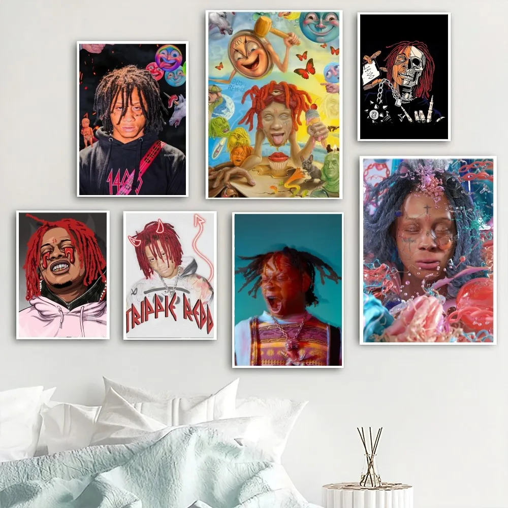 Rapper T-Trippie R-Redd Poster Home Room Decor Livingroom Bedroom Aesthetic Art Wall Painting Stickers