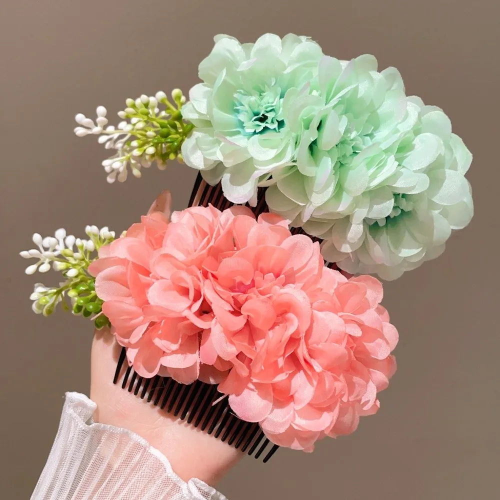 

Аксессуары для волос Сладкие цветы Шпилька Головные уборы Пластиковая расческа для волос с цветочным принтом Ткань Тайский стиль Шиньон Заколки для волос Вечеринка