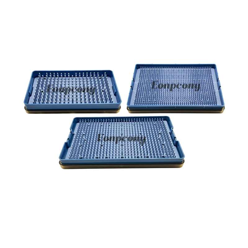 ซิลิโคนฆ่าเชื้อถาดกรณีกล่องสองชั้นฆ่าเชื้อถาดเครื่องมือผ่าตัดจักษุ