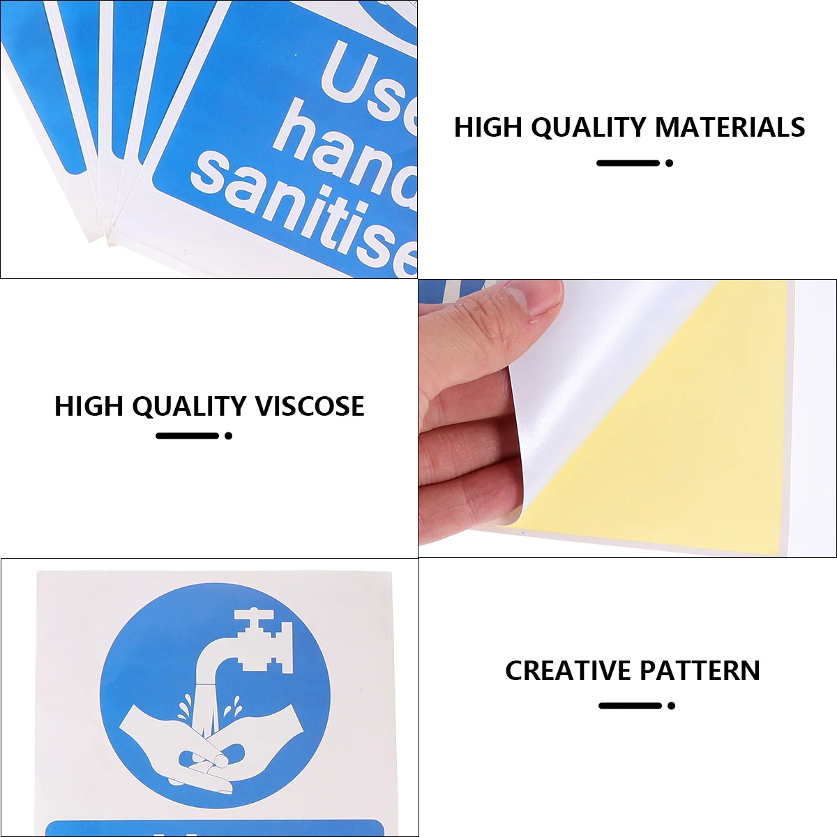 

5 Pcs H Washing Stickers Kids Signs Waterproof Premium Self Adhesive Labels Disinfection Warning Folder Tags Hygiene Notices