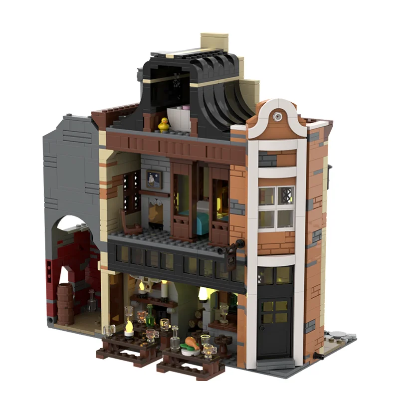 1389 шт. Moc Diagons Alley Архитектура Утерявый котел Модульность Строительные блоки Дом Сборка Кирпичи Игрушки Подарки для детей