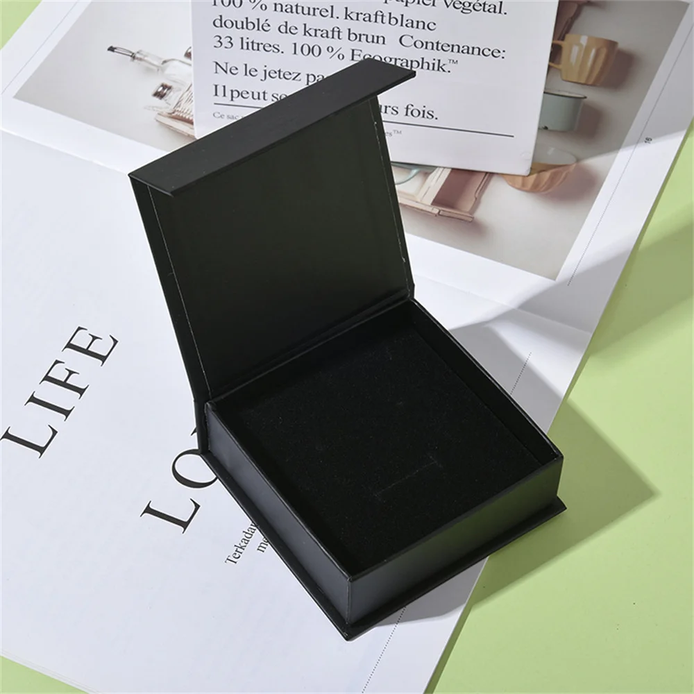 Caja de joyería con tapa tipo libro, cajas de exhibición de almacenamiento para collares y pendientes, caja de regalo para embalaje de anillos y pulseras, soporte organizador de joyería