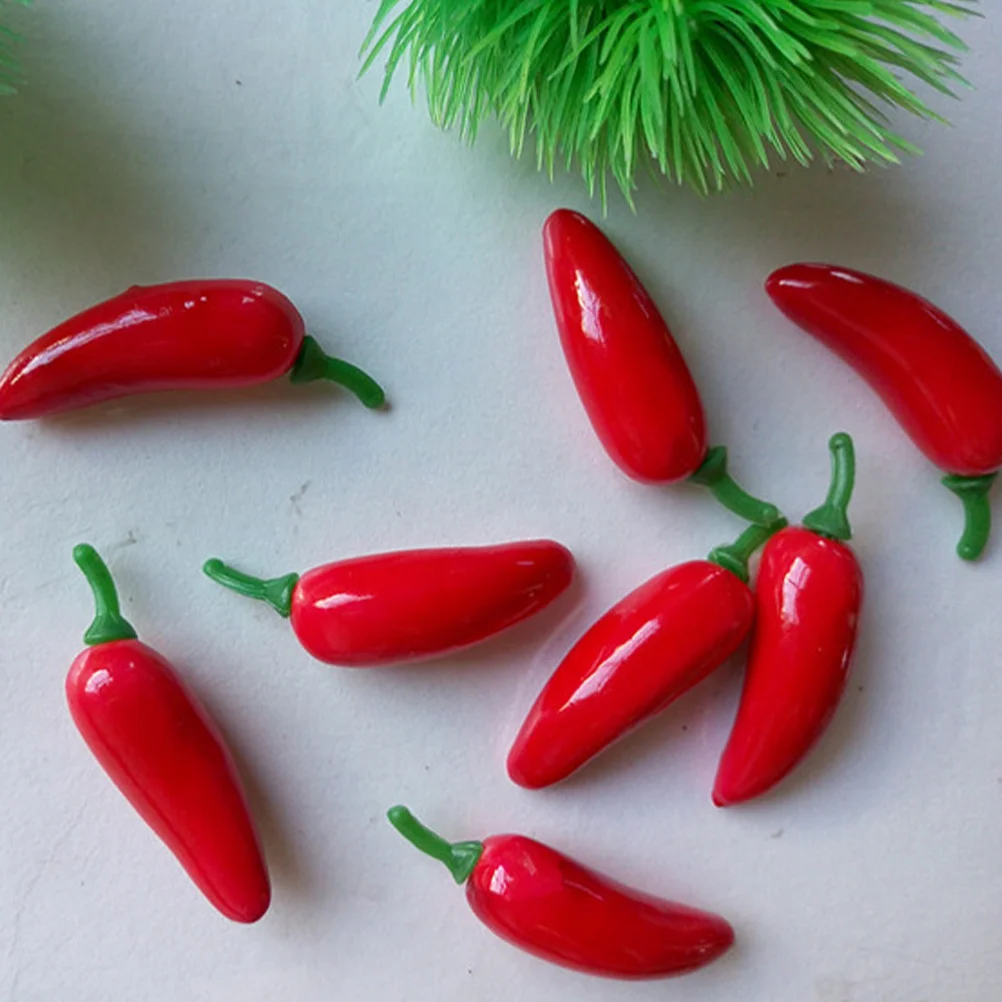 

100Pcs Artificial Hot Chili Adornments Foams Red Pepper Decorative Vegetables Creative Home Decor Artificial Chili