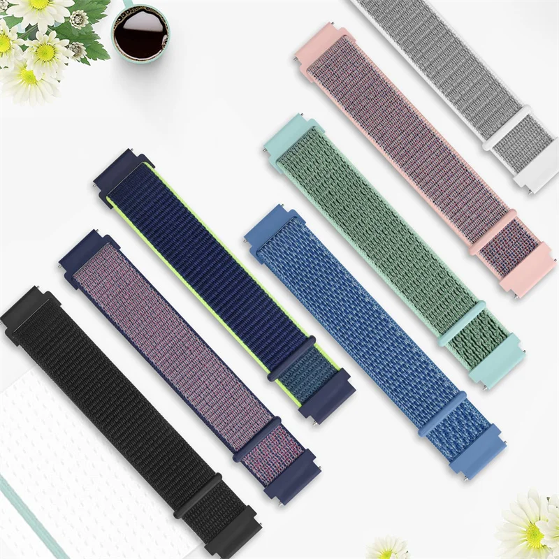 20mm 22mm Band For Amazfit GTS-4-3-2-2e-Mini-3 Pro-GTR4-3-stratos correa Breathable Nylon Loop Bracelet Amazfit bip Watch Strap